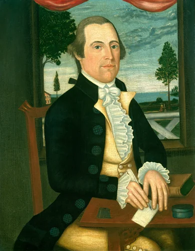 Captain Elisha Denison by Joseph Steward, painting, 1790