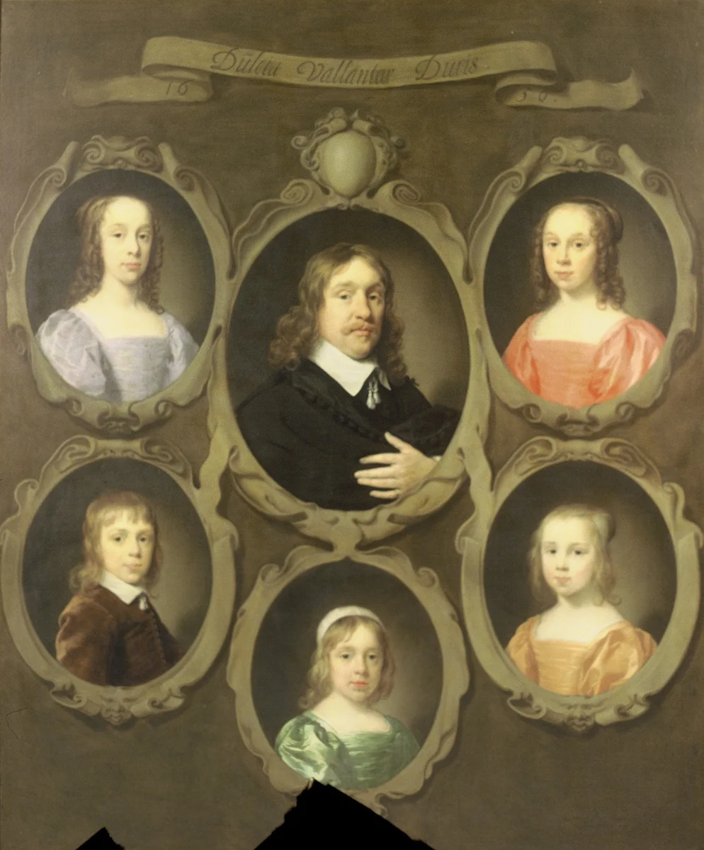 Portrait of Jan Beck (1611-1676) and his Five Children by Cornelis Jonson van Ceulen, painting, 1650