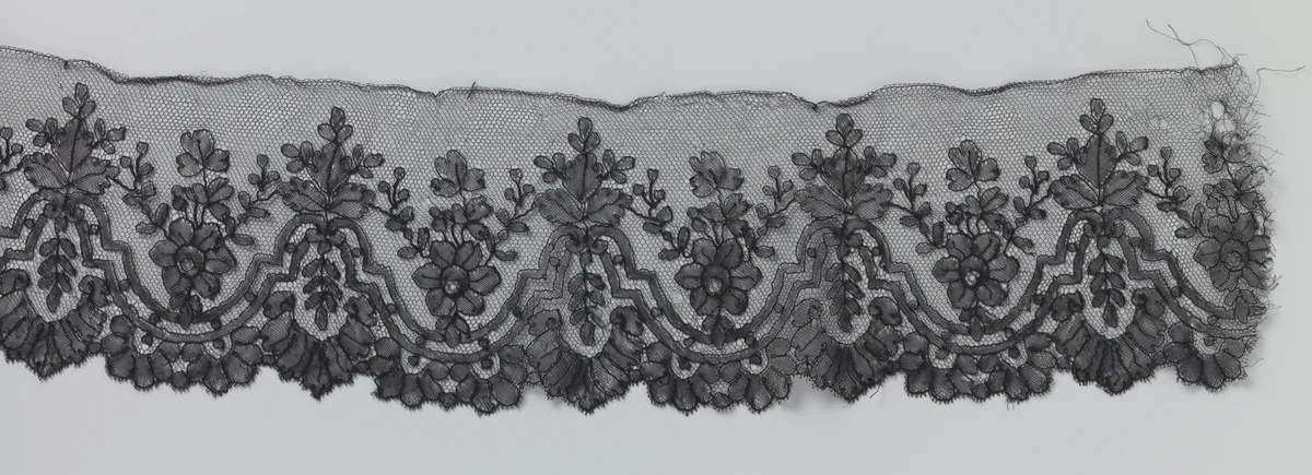 Strook van kloskant met holle en bolle dubbele lijsten by anonymous, other, 1850-1860