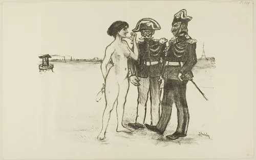 Truth and the Two Soldiers by Théophile Alexandre Steinlen, print, 1891