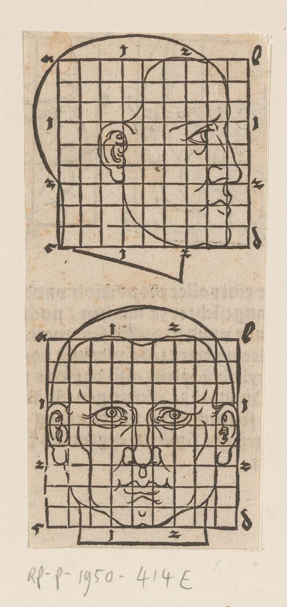 Model voor een gezicht by anonymous, print, 1565
