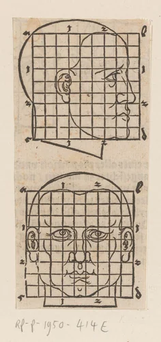 Model voor een gezicht by anonymous, print, 1565
