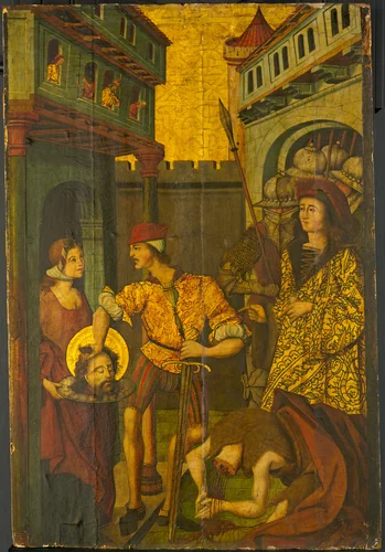 The Beheading of Saint John the Baptist by Master of Palanquinos, painting, 1490-1500