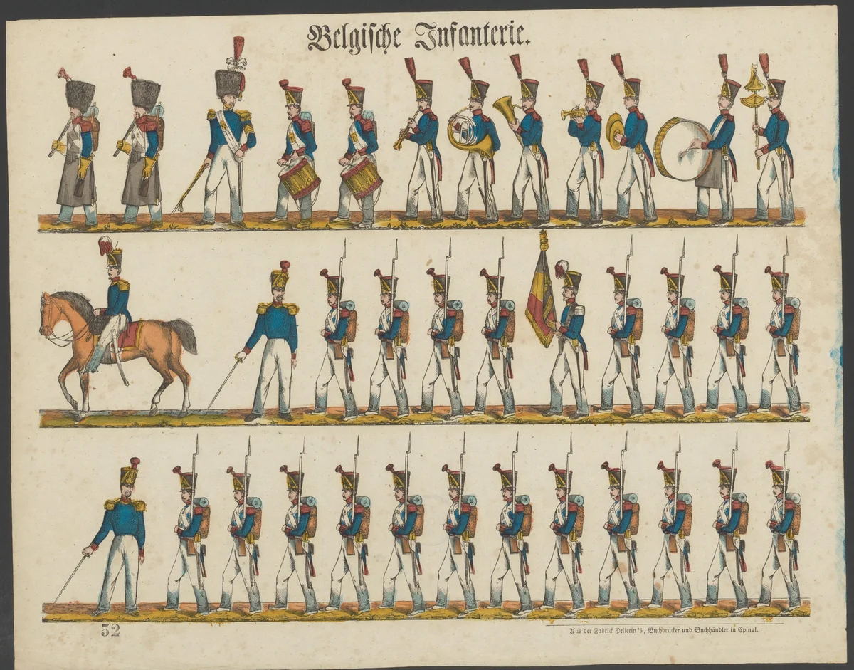 Belgische infanterie by anonymous, print, 1796-1900