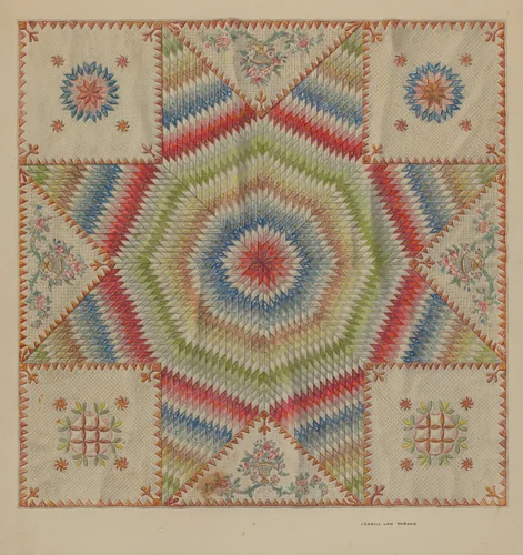 Pieced Quilt by Francis Law Durand, index of american design, 1855-1995