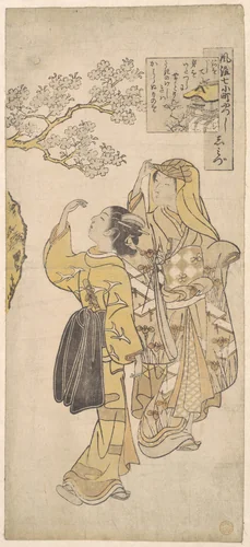 Shimizu Temple by Suzuki Harunobu (鈴木春信), print, 1755-1775