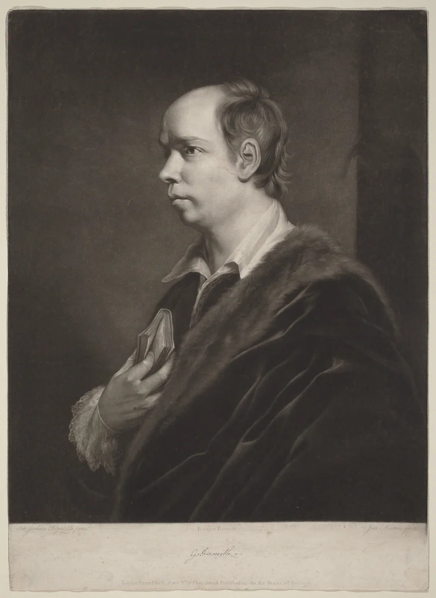 Oliver Goldsmith by Giuseppi Filippo Liberati Marchi
Sir Joshua Reynolds, print, 1770