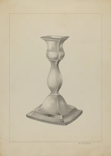 Silver Candlestick by Horace Reina, index of american design, 1937