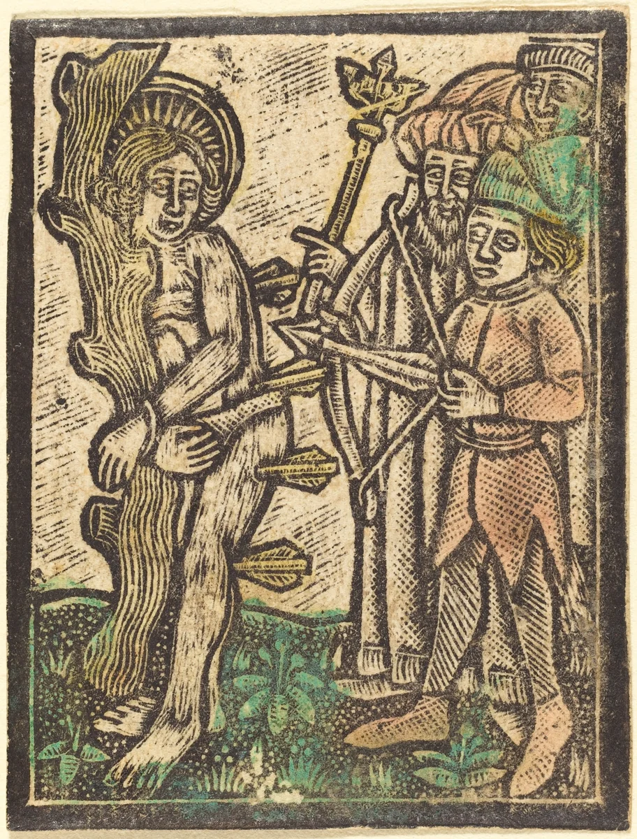 Saint Sebastian by German 15th Century, print, 1480