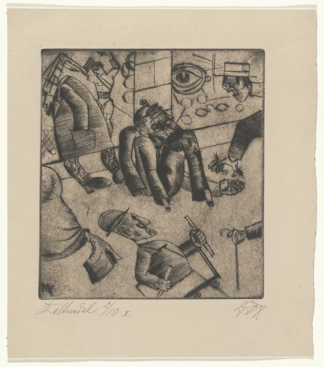 Street (Strasse) by Otto Dix, print, 1920