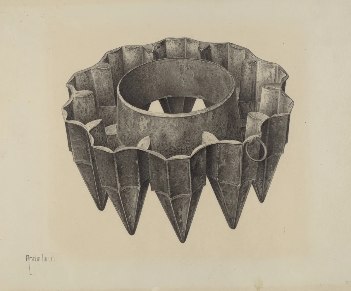 Cake Mold by Amelia Tuccio, index of american design, 1941
