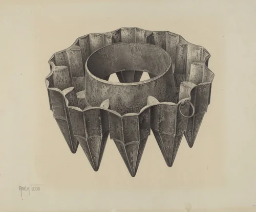 Cake Mold by Amelia Tuccio, index of american design, 1941