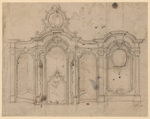Design for a confessional by anonymous, drawing, 1745-1755