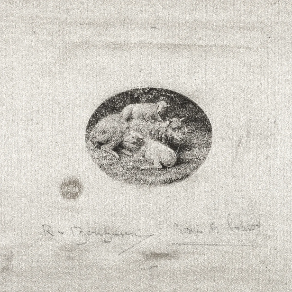 Sheep and Lambs by Joseph Bishop Pratt, print, 1893