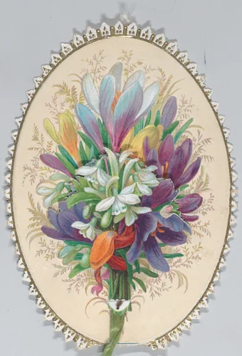 Valentine - Mechanical bouquet,crocus by anonymous, other, 1870-1880