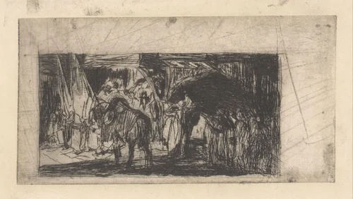 Ottomaanse optocht by Marius Bauer, print, 1889