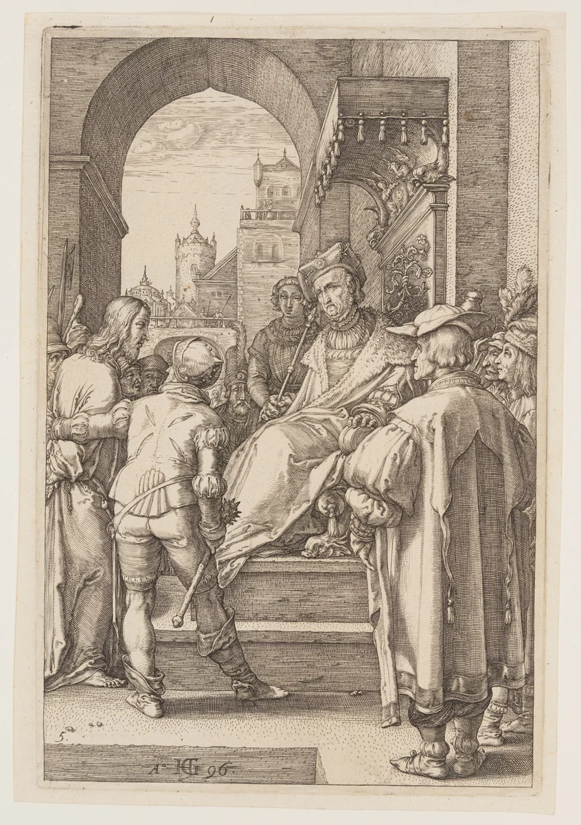 Christ before Pilate, from The Passion by Hendrick Goltzius, print, 1596