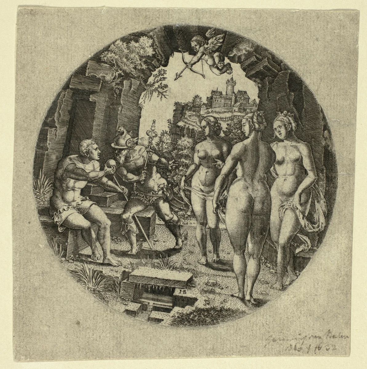 Judgment of Paris by Hans Brosamer, print, 1500-1554