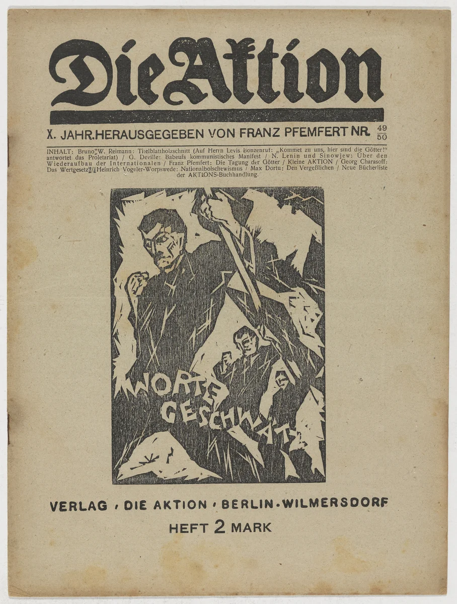 Die Aktion, vol. 10, no. 49/50 by Bruno W. Reimann, periodical, 1920