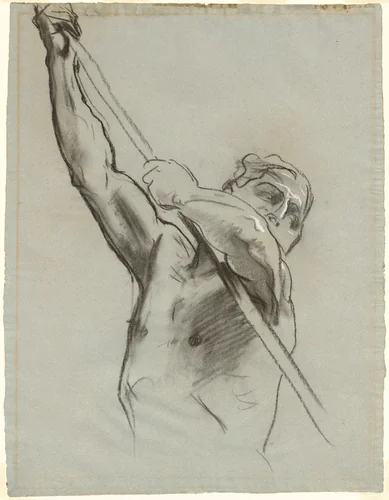 Male Torso with Pole by John Singer Sargent, drawing, 1890-1900