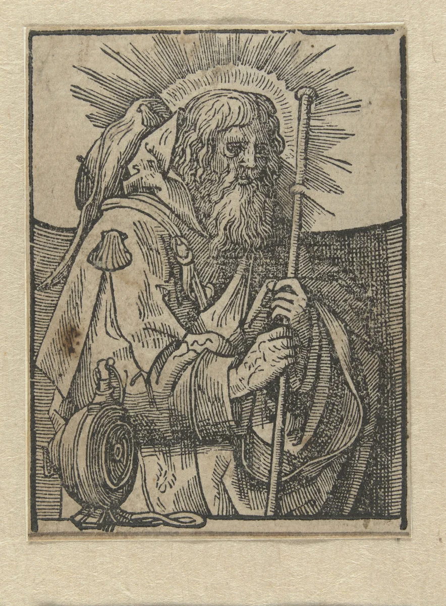 De apostel Jakobus Major by anonymous, print, 1518-1550