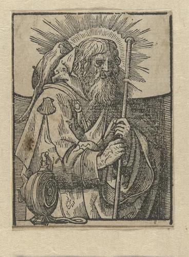 De apostel Jakobus Major by anonymous, print, 1518-1550