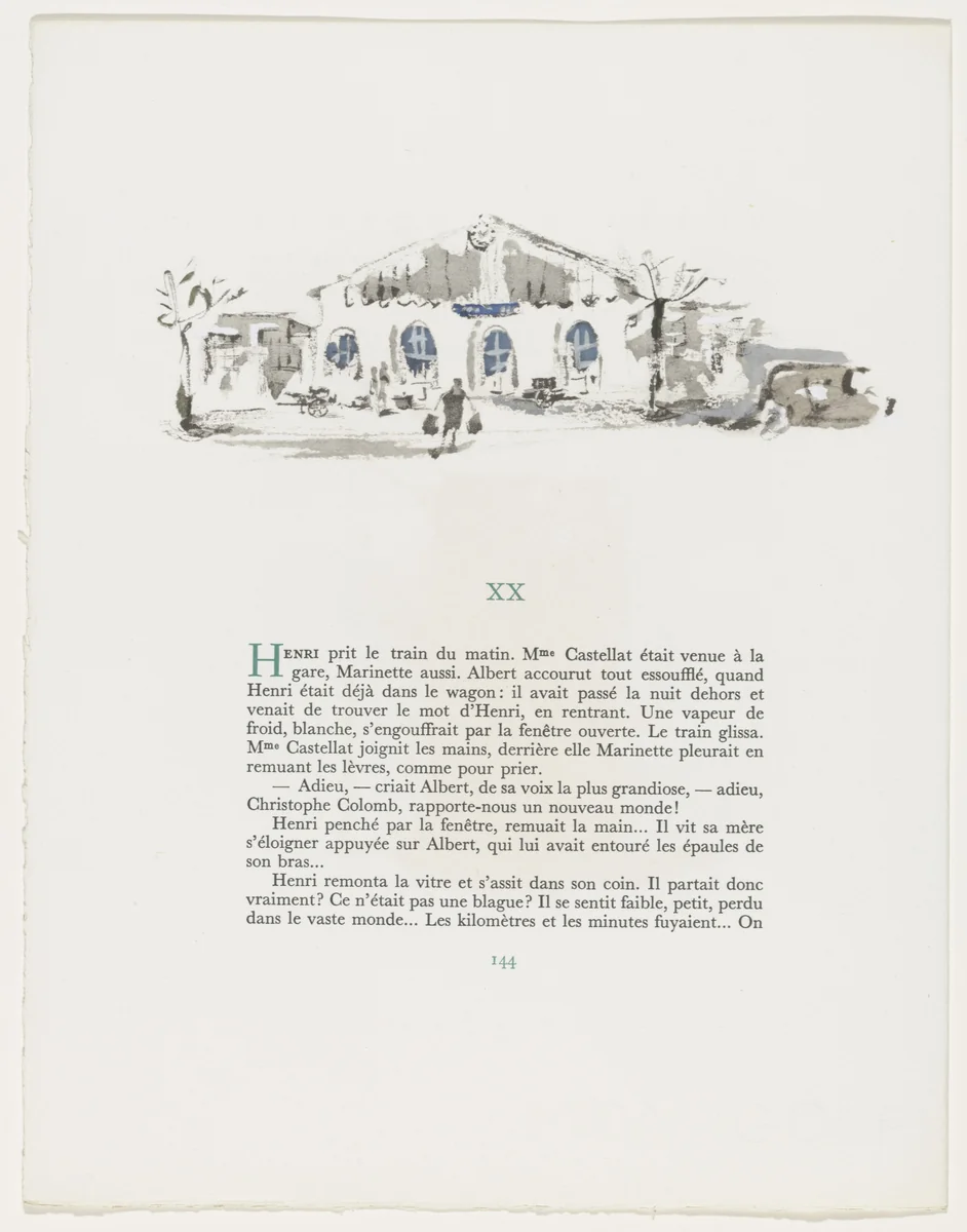 Headpiece (page 144) from Mille Regrets (A Thousand Regrets) by Christian Bérard, illustrated book, 1947