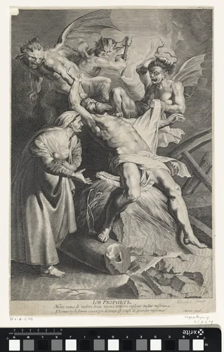 Job geplaagd door duivels by anonymous, print, 1619-1774