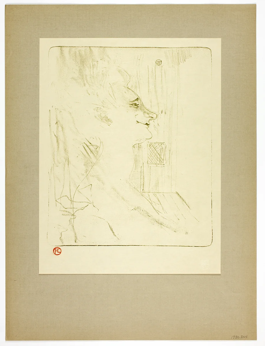 Soûlarde, plate six from Yvette Guilbert by Henri de Toulouse-Lautrec, print, 1898