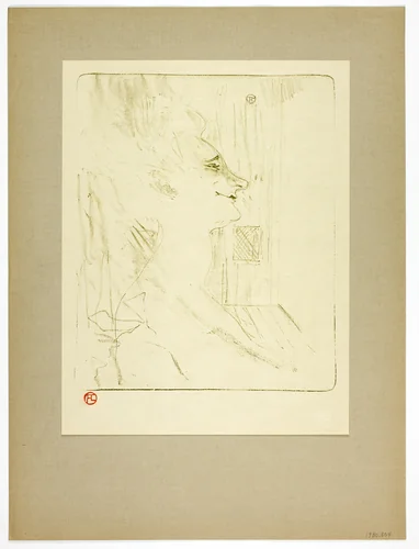 Soûlarde, plate six from Yvette Guilbert by Henri de Toulouse-Lautrec, print, 1898