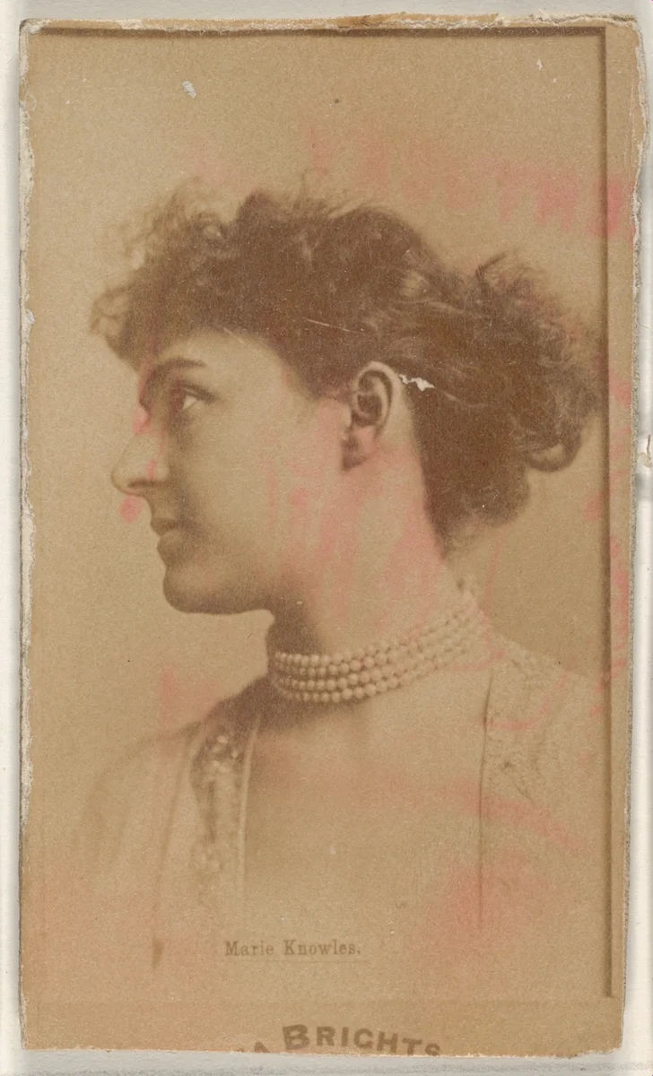 Marie Knowles, from the Actors and Actresses series (N45, Type 1) for Virginia Brights Cigarettes by Allen & Ginter, photograph, 1885-1891