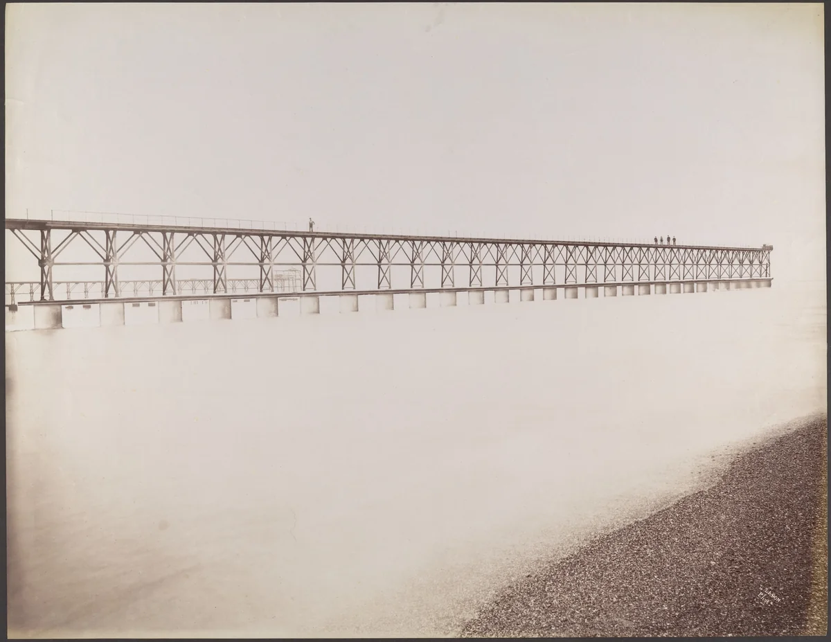 Tubular Jetty, Mouth of the Adour, Port of Bayonne by Louis Lafon, photograph, 1892