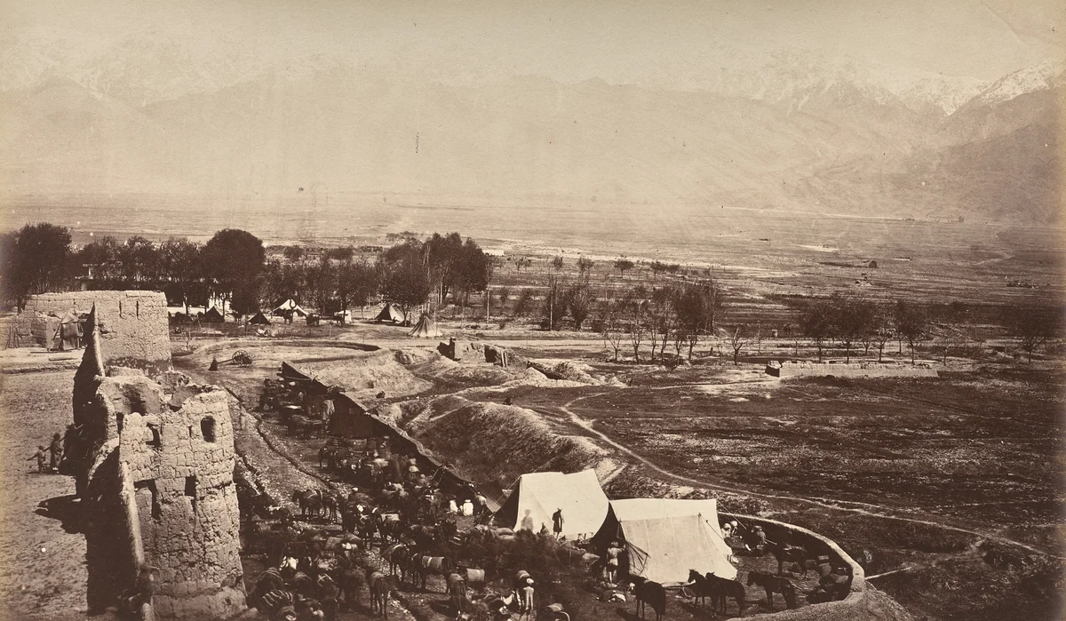 Landi Kotal, The Camp, Looking South by John Burke, photograph, 1878-1880