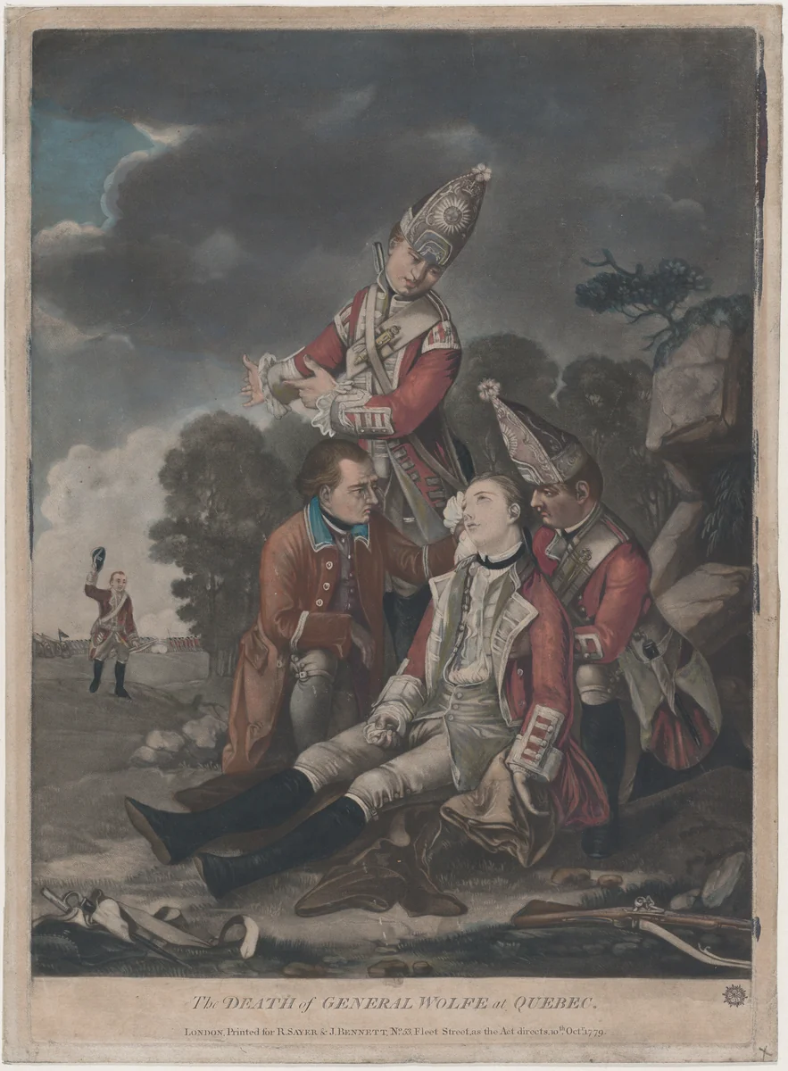 The Death of General Wolfe at Quebec (September, 1759) by Edward Penny, print, 1779