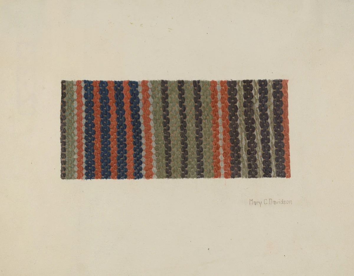 Woven Textile by Mary C. Davidson, index of american design, 1935-1942