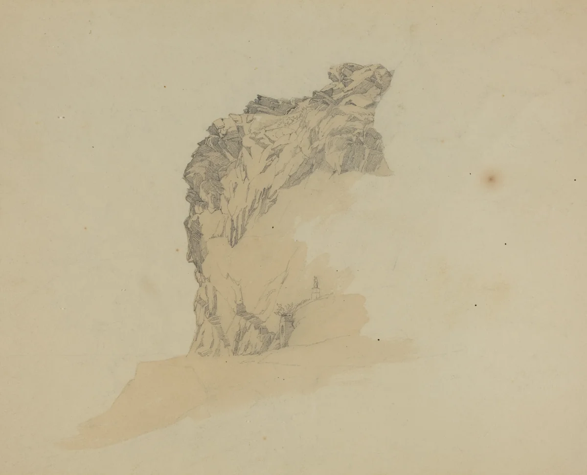 Study of Cliffs by Johann Christian Heerdt, drawing, 1835