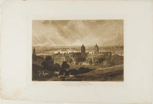 London from Greenwich, plate 26 from Liber Studiorum by Joseph Mallord William Turner, print, 1811
