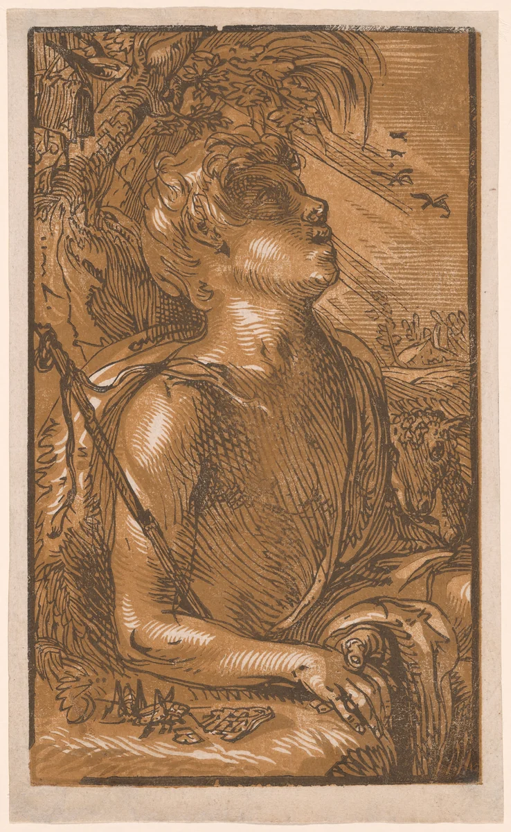 Saint John the Baptist by Hendrick Goltzius, print, 1595-1600