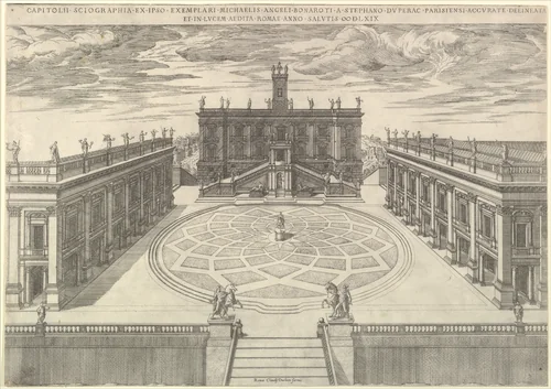 View of the Roman Capitol, from "Speculum Romanae Magnificentiae" by Etienne DuPérac, print, 1569