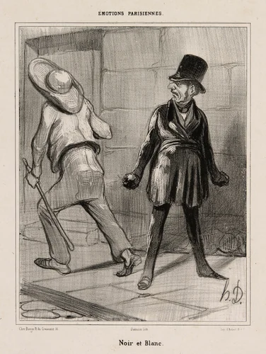 Black and white, plate 23 from Émotions Parisiennes by Honoré-Victorin Daumier, print, 1840