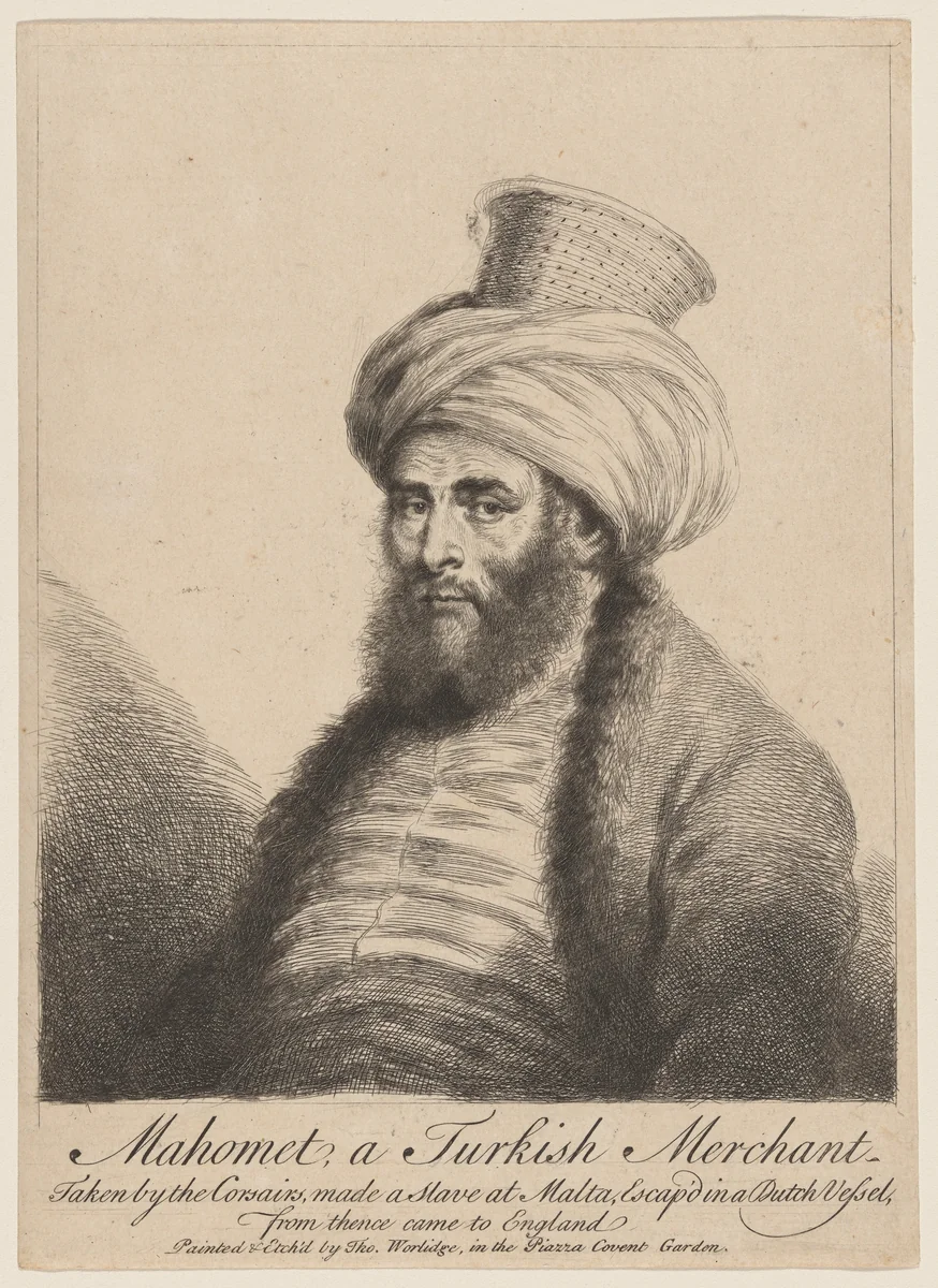 Mahomet, a Turkish Merchant by Thomas Worlidge, print, 1736-1746