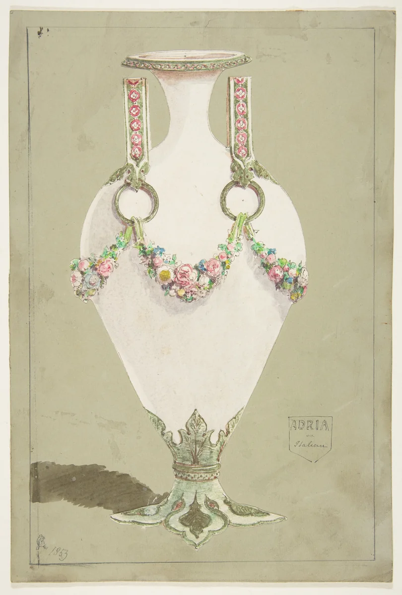 Design for an Ewer by anonymous, drawing, 1853