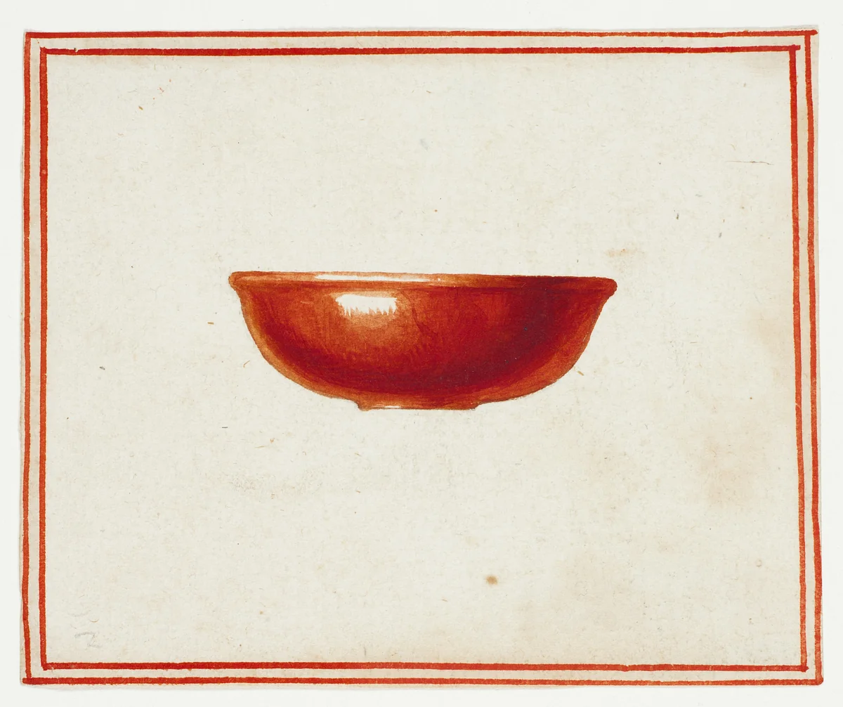 Red Saucer by Giuseppe Grisoni, painting, 1719-1769