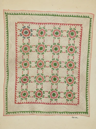 Patchwork Quilt by Charlotte Winter, index of american design, 1936