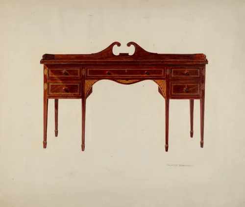 Sideboard (Hepplewhite) by Charles Bowman, index of american design, 1935-1942