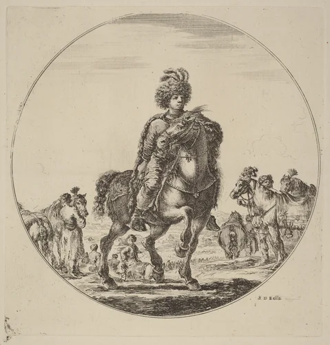 Hungarian Cavalier by Stefano della Bella, print, 1610-1664