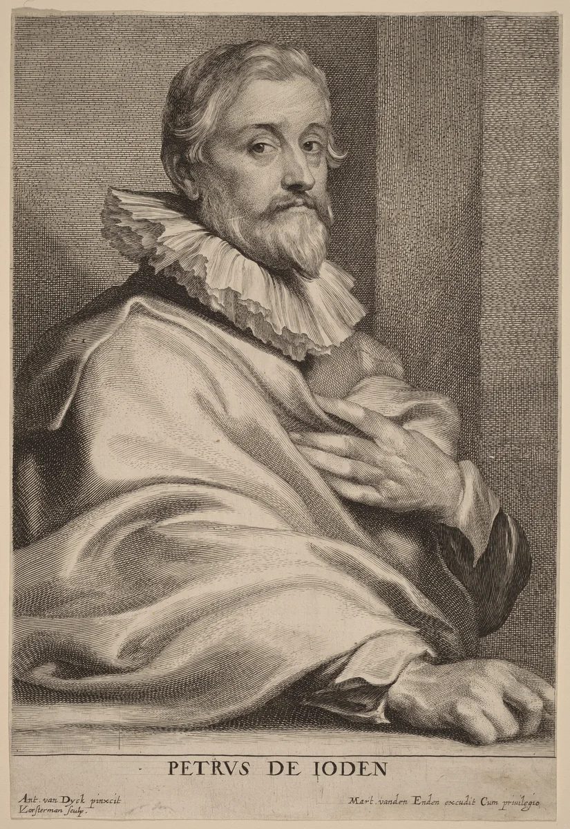 Pieter de Jode the Elder by Lucas Emil Vorsterman; Sir Anthony van Dyck, print, 1626-1641