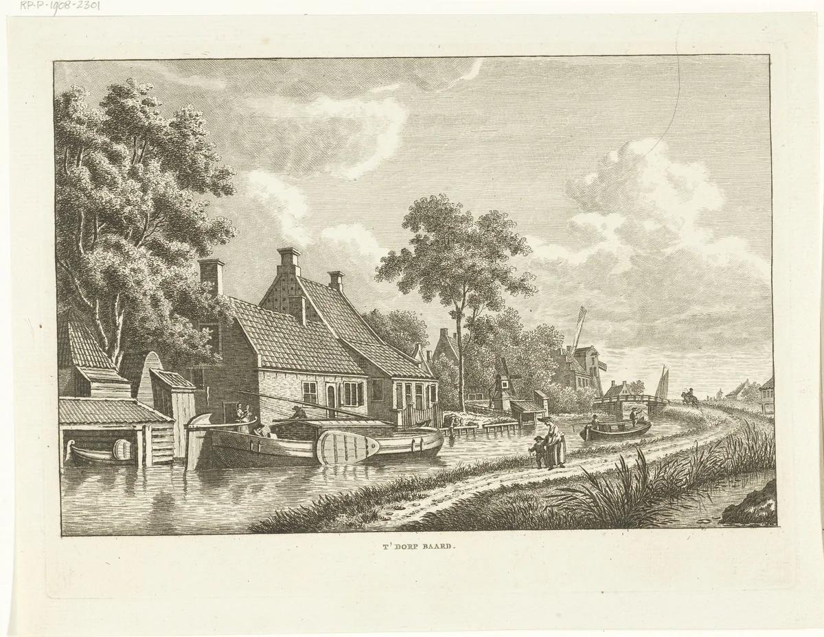 Dorpsgezicht te Baard by Carel Frederik Bendorp, print, 1786-1792