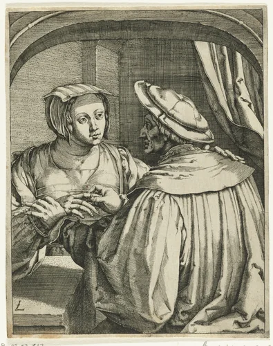 De verloving by anonymous, print, 1580-1678