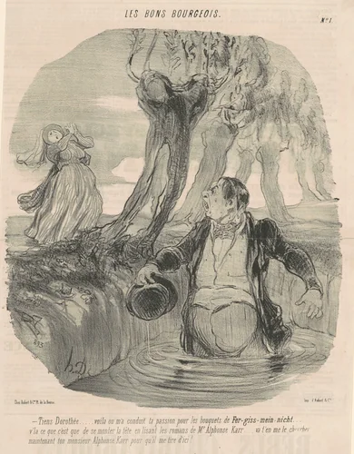 Tiens Dorothée ... Voila où m'a conduit ... by Honoré Daumier, print, 1846